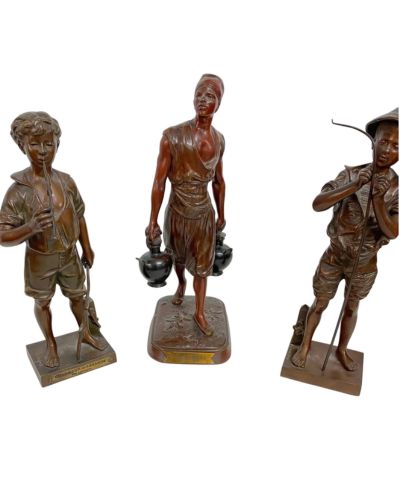 Ensemble de sculptures en bronze figuratif