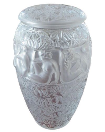 Vase en verre moulé pressé avec couvercle